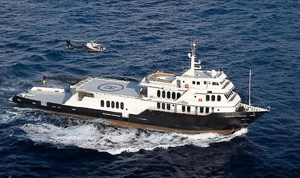 yacht with helipad and garage for sale